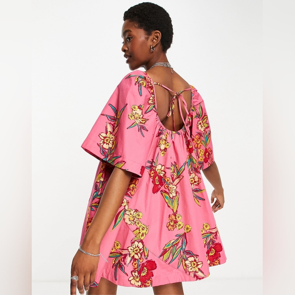 Free People Pink Floral Mini Dress
